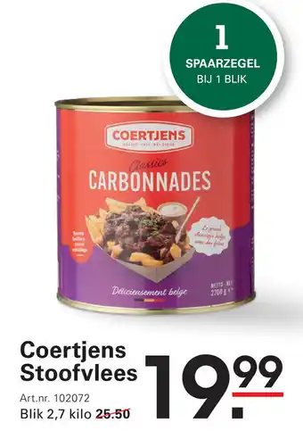 Sligro Coertjens Stoofvlees aanbieding