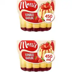 Albert Heijn Mona Vanillepudding 450ml 2-pack aanbieding
