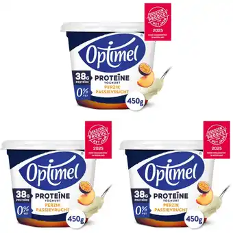 Albert Heijn Optimel Proteïne yoghurt perzik passievrucht 3pk aanbieding