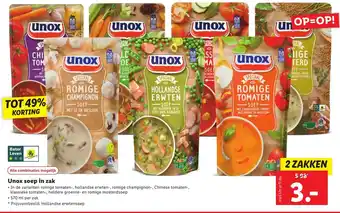 Lidl Unox Soep in zak 2*570 ml aanbieding