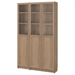 IKEA Billy / oxberg Boekenkast paneel/glas deuren, eikenpatroon, 120x30x202 cm aanbieding
