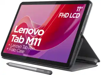 MediaMarkt Lenovo Tab M11 + Cover Pen - 11 Inch 128 Gb Grijs Wifi aanbieding