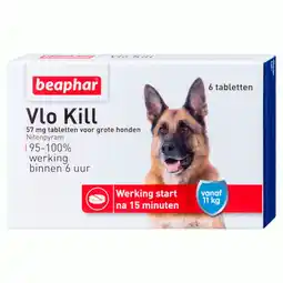 Pets Place Beaphar Vlo Kill Hond Boven 11kg - Anti vlooienmiddel - 6 tab aanbieding