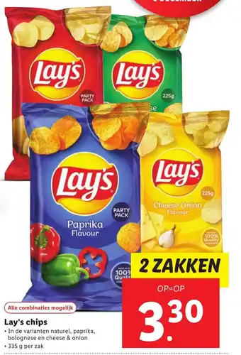 Lidl Lay's chips 2*335 gr aanbieding