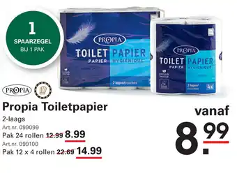 Sligro Propia Toiletpapier aanbieding
