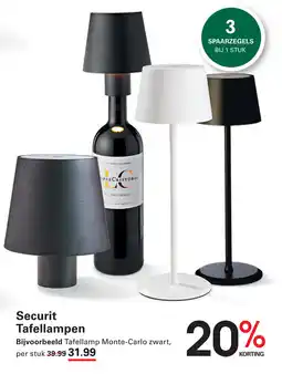 Sligro Securit Tafellampen aanbieding