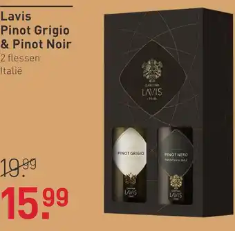 Gall & Gall Lavis Duo Geschenkverpakking Pinot Grigio & Pinot Nero 2X75CL Cadeau aanbieding