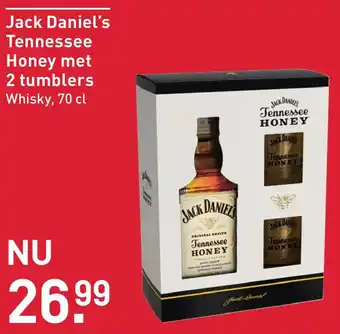 Gall & Gall Jack Daniels Honey met 2 rocks glazen 70CL Cadeau aanbieding