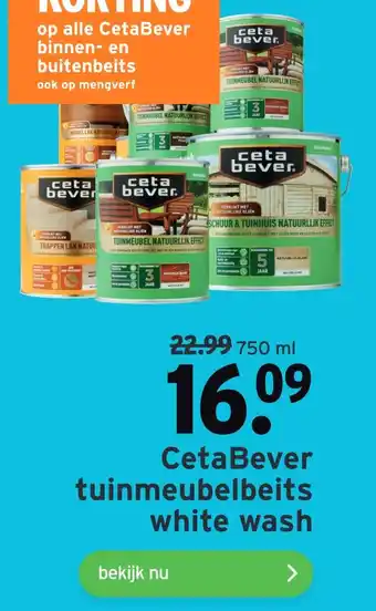 GAMMA CetaBever tuinmeubelbeits white wash aanbieding