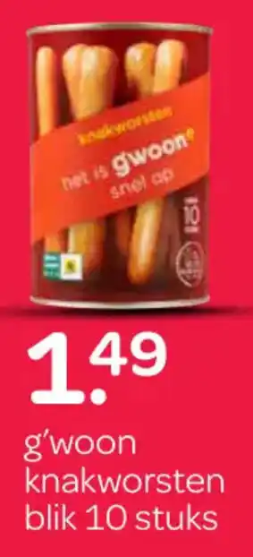 Spar G'woon knakworsten aanbieding