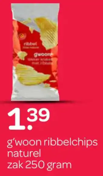 Spar G'woon ribbelchips naturel aanbieding