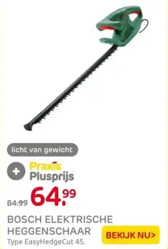 Praxis Bosch elektrische heggenschaar aanbieding