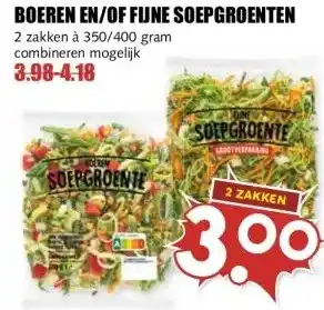 MCD Supermarkt BOEREN EN/OF FIJNE SOEPGROENTEN aanbieding