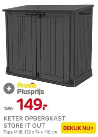Praxis Keter opbergkast store it out aanbieding