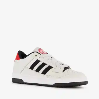 Scapino Adidas Rapid Court Low kinder sneakers grijs rood aanbieding