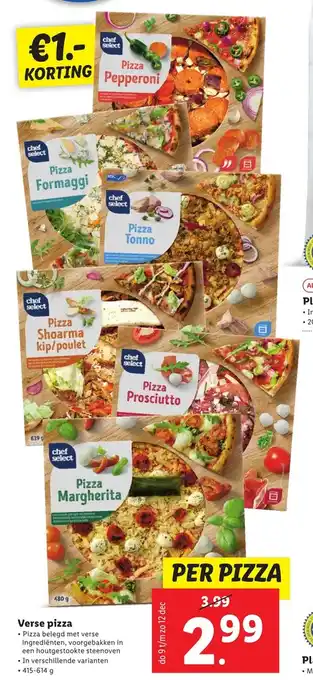 Lidl Verse pizza 415-614g aanbieding