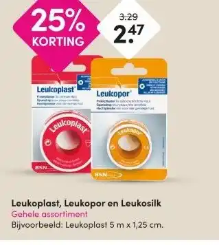 DA Leukoplast, Leukopor en Leukosilk Gehele assortiment aanbieding