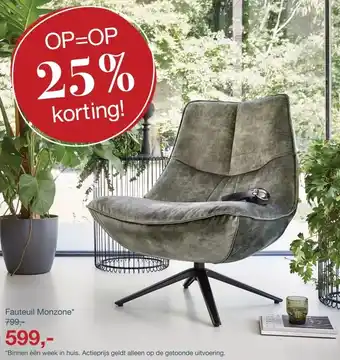 IN.HOUSE Fauteuil Monzone aanbieding