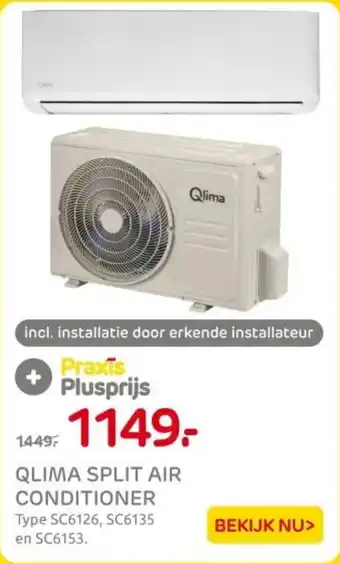 Praxis Qlima split air conditioner aanbieding