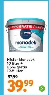 GAMMA Histor Monodek 10 liter + 25% gratis 12.5 liter aanbieding
