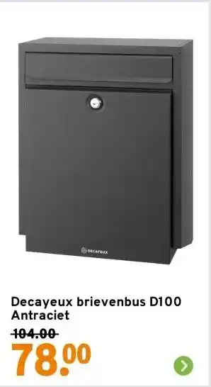 GAMMA Decayeux brievenbus D100 Antraciet aanbieding