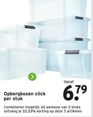 GAMMA Opbergboxen click per stuk aanbieding