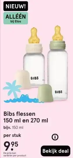 Etos Bibs flessen 150 ml en 270 ml aanbieding