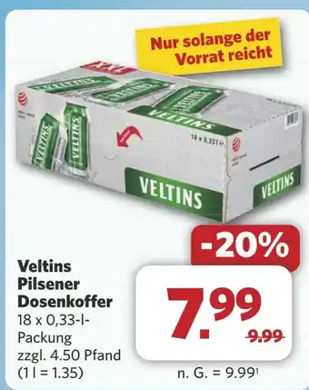 Combi Veltins Pilsener Dosenkoffer aanbieding