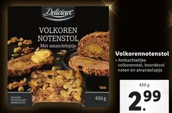 Lidl Delicieux Volkoren notenstol 450g aanbieding