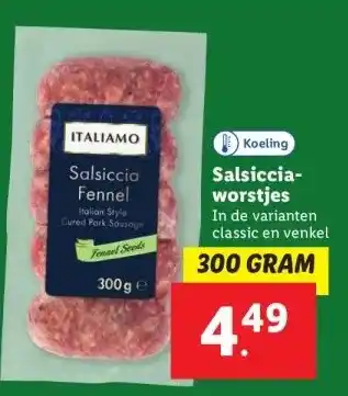 Lidl Koeling Salsiccia- worstjes aanbieding