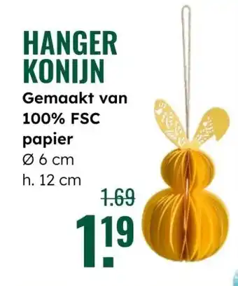 GroenRijk HANGER KONIJN aanbieding