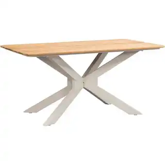 Leen Bakker Tuintafel Perpignan - zand/metaal - 75x160x90 cm aanbieding
