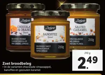 Lidl Deluxe Zoet broodbeleg 210g aanbieding