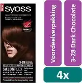 Bol.com Syoss Colors - 3-28 Dark Chocolate - Haarverf - 4 stuks - Voordeelverpakking aanbieding