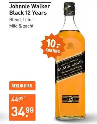 Gall & Gall Johnnie Walker Black 12 Years aanbieding