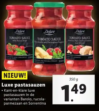 Lidl Deluxe Luxe pastasauzen 350g aanbieding