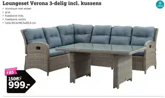 Leen Bakker Loungeset Verona 3-delig incl. kussens aanbieding