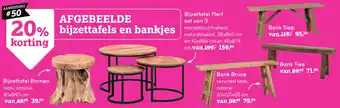 Leen Bakker Afgebeelde Bijzettafels En Bankjes aanbieding