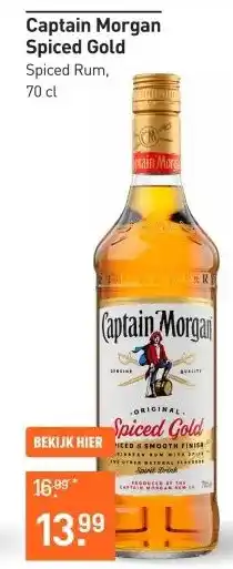 Gall & Gall Captain Morgan Spiced Gold 70CL Mixen aanbieding