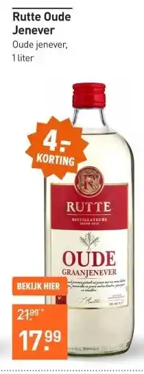Gall & Gall Rutte Oude Jenever 100CL Jenever, Bitter & Vieux aanbieding