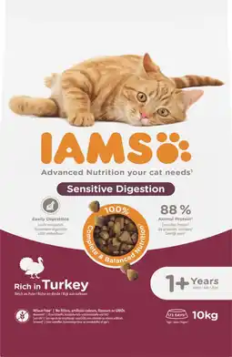 Intratuin Iams kattenbrokken Sensitive Digestion adult kalkoen 10 kg aanbieding