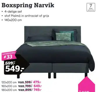 Leen Bakker Boxspring Narvik aanbieding