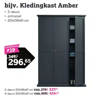 Leen Bakker Kledingkast Amber aanbieding