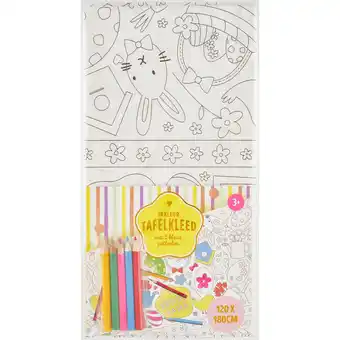 Jumbo Inkleur Tafelkleed met 5 Kleur Potloden 3+ Jaar aanbieding
