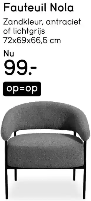 Leen Bakker Fauteuil Nola aanbieding