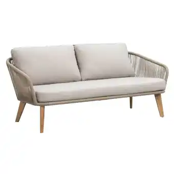 Leen Bakker Loungebank Nant - wicker/acacia taupe - 87x170x67 cm - incl. kussens aanbieding