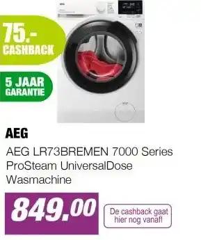 EP AEG LR73BREMEN 7000 Series ProSteam UniversalDose Wasmachine aanbieding