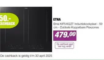 EP Etna KIF5462ZT Inductiekookplaat - 59 cm - Dubbele Koppelbare Flexzones aanbieding