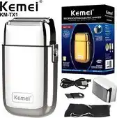 Bol.com Kemei TX1 - Shaver - Scheerapparaat - Scheren - Silver Edition aanbieding