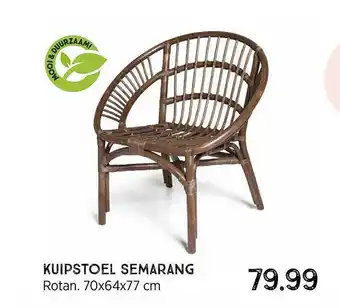 Xenos Kuipstoel semarang 70x64x77 Cm aanbieding